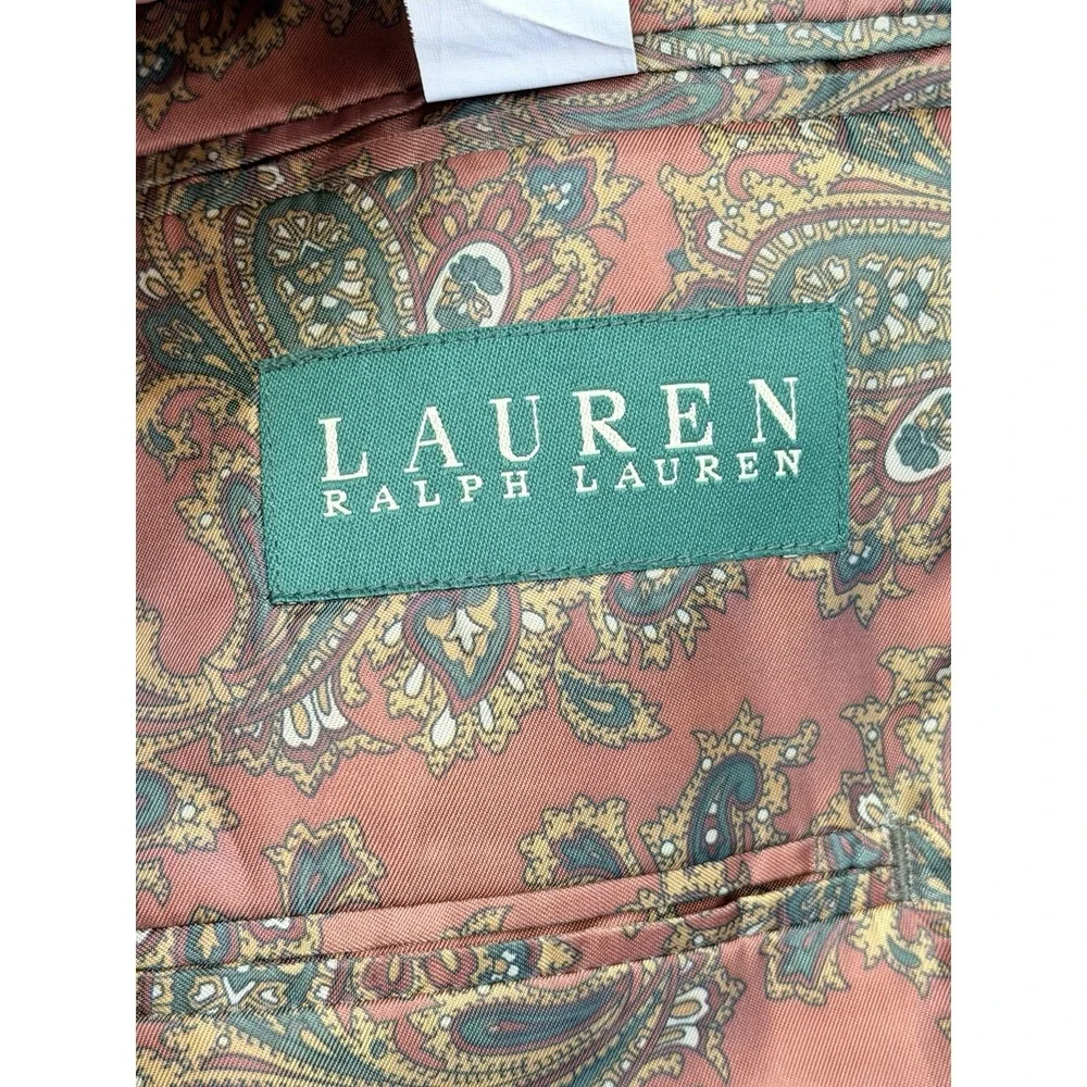 Lauren Ralph Lauren Corduroy Sport‎ Coat Blazer Brown Paisley Lined Mens 40R